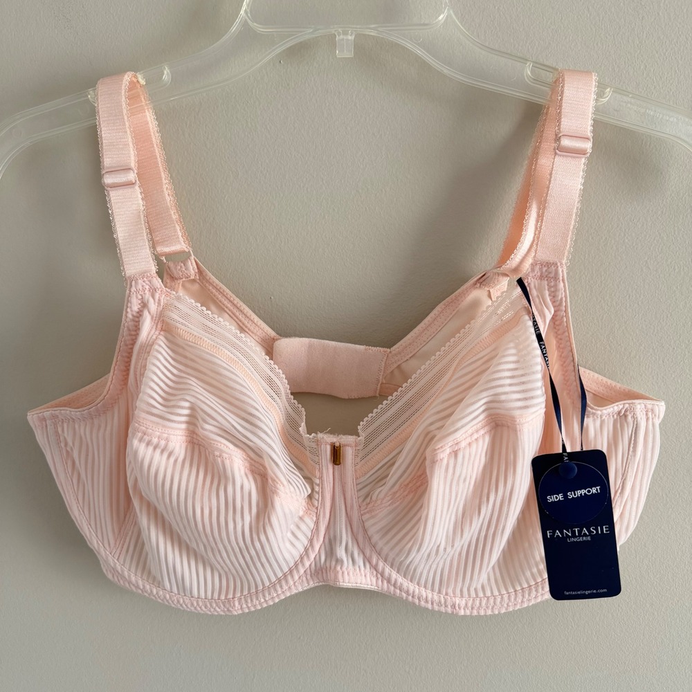 Fantasie Illusion Side Support Bra 36DDD Pink Underwire Blush Lace NWT